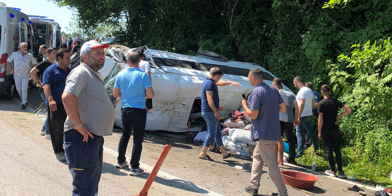 Ordu'da trafik kazası 17 yaralı