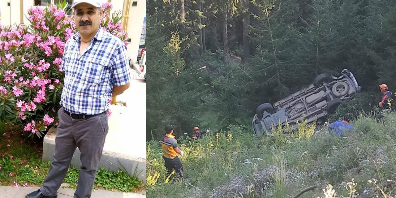 Yamaçtan yuvarlanan ağaç kamyonete çarptı: 1 ölü, 1 yaralı