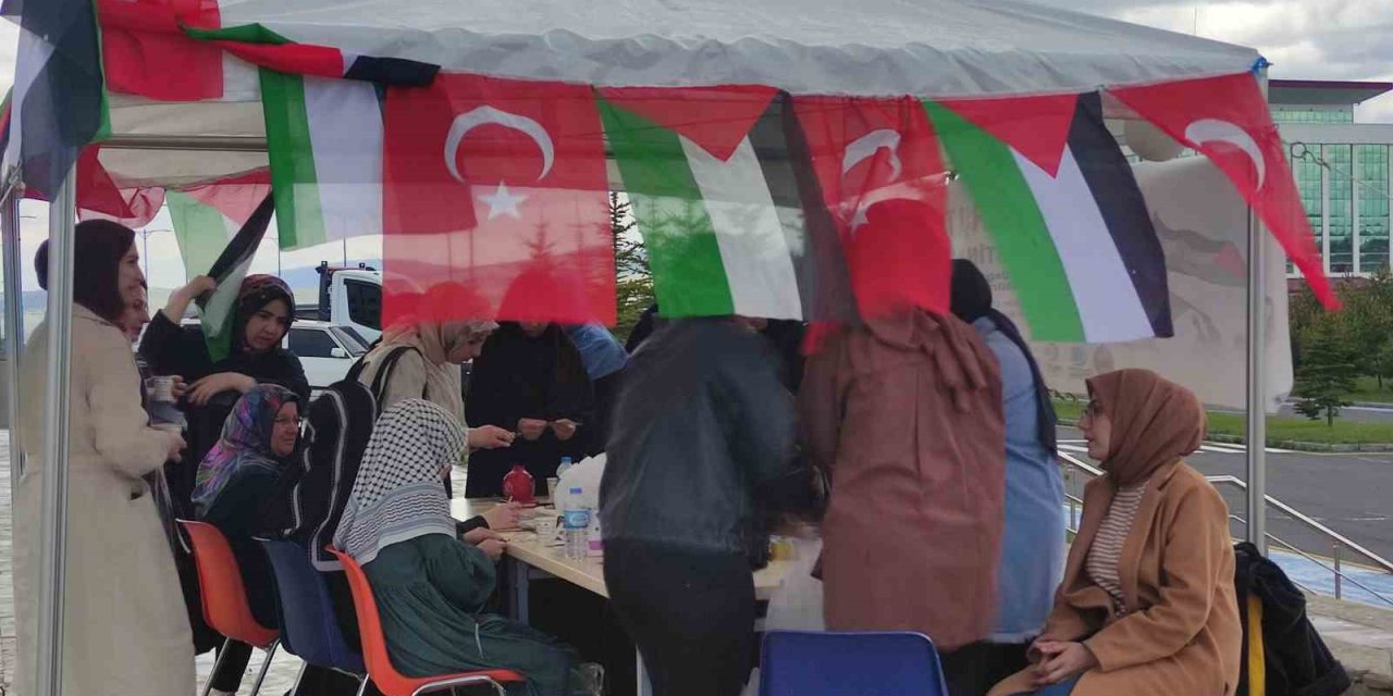 Ardahan’da Filistin’e Destek İçin Çadır Kuruldu