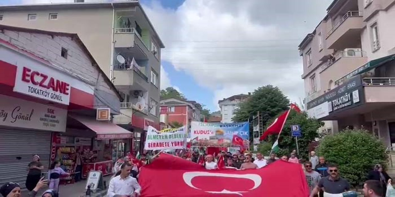 Beykozlu Yüzlerce Vatandaş Filistin İçin Yürüdü