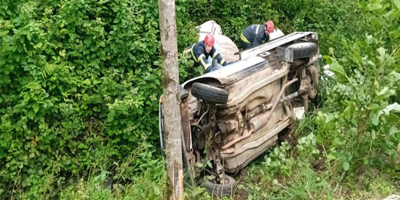Rize'de Çay Yüklü Kamyonet Şarampole Yuvarlandı: 4 Yaralı