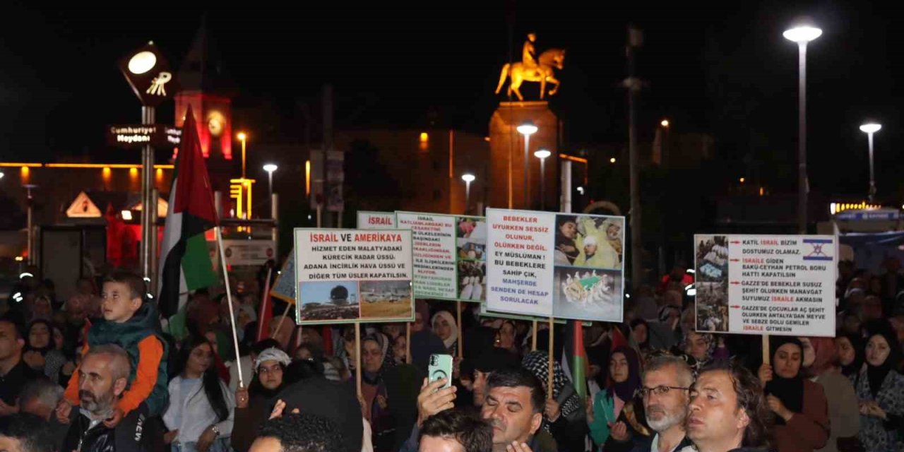 Kayseri’de Filistin’e Destek Gösterisi