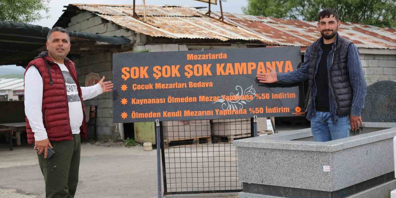 Varto’da Ölmeyen Kaynana İçin Yüzde 50 İndirimli Mezar Taşı Kampanyası