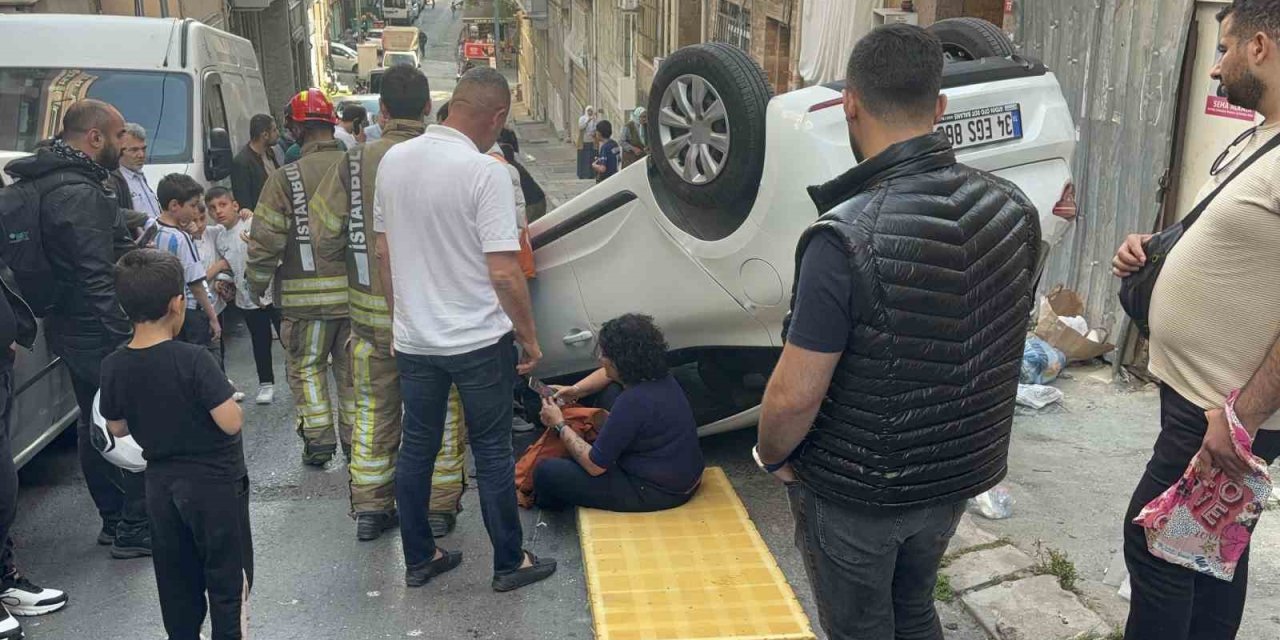 Şişli’de Otomobil Takla Attı: 1 Yaralı