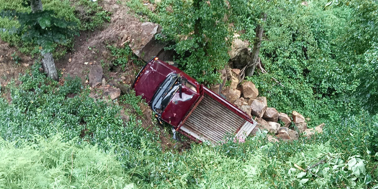 Çay toplamaya gidenleri taşıyan kamyonet şarampole uçtu: 3 yaralı