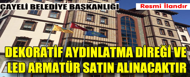 Dekoratif Aydınlatma Direği ve Led Armatür Satın Alınacaktır