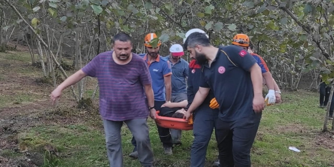 Giresun’da yamaçtan yuvarlanan çocuk yaralandı