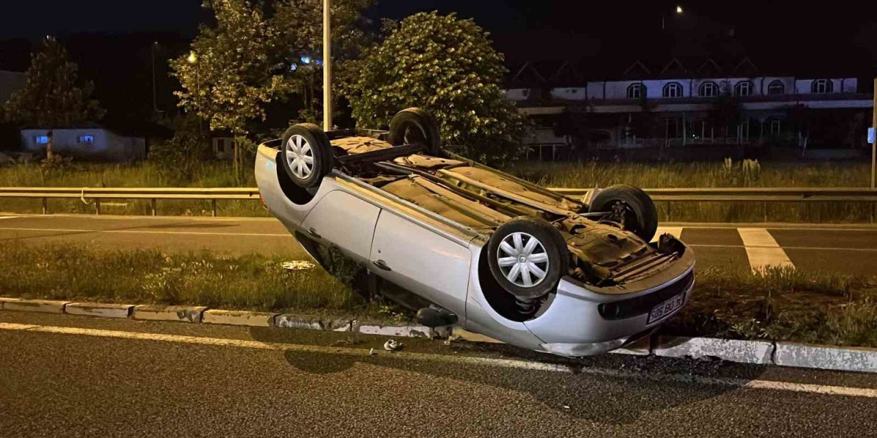 Takla Atan Otomobilden Burnu Bile Kanamadan Çıktı
