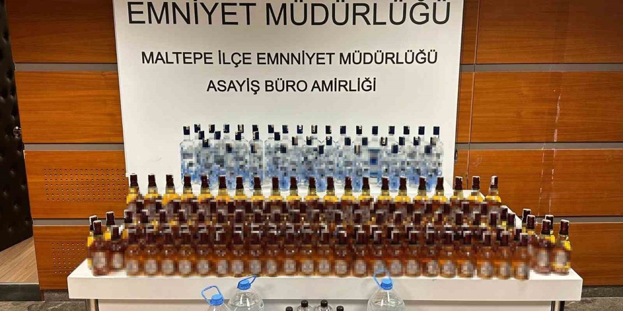 Maltepe’de Sahte Alkol Operasyonu: 2 Şüpheli Yakalandı