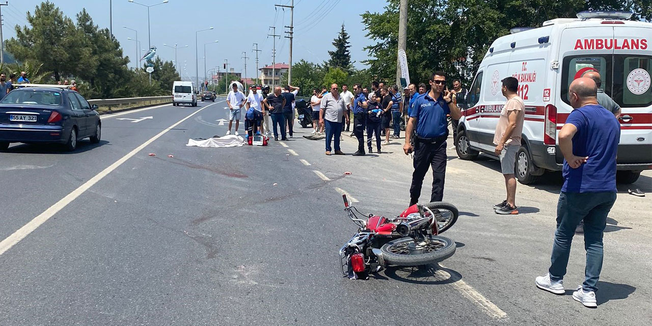 Otomobile çarpan motosikletin sürücüsü öldü