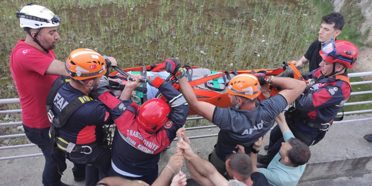 Trabzon'da yüksekten düşen kişi yaralandı