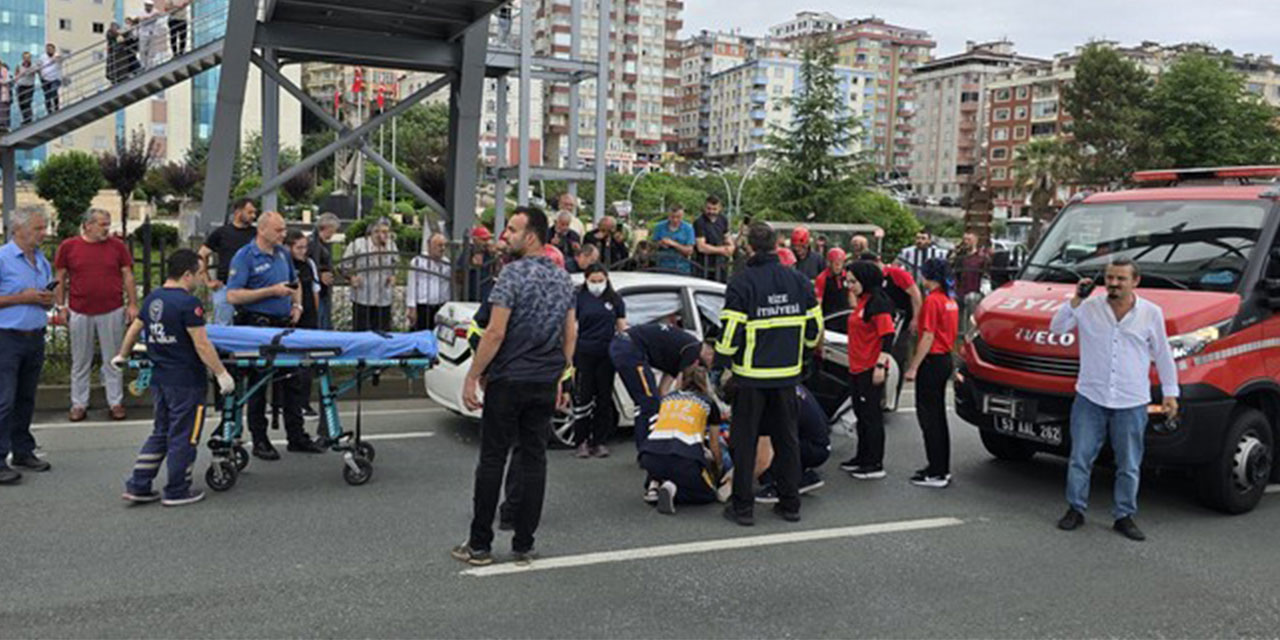 Rize'de trafik kazası 3 yaralı
