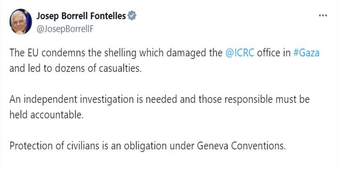 Ab’den İsrail’in Icrc Ofisine Düzenlediği Saldırıya Kınama