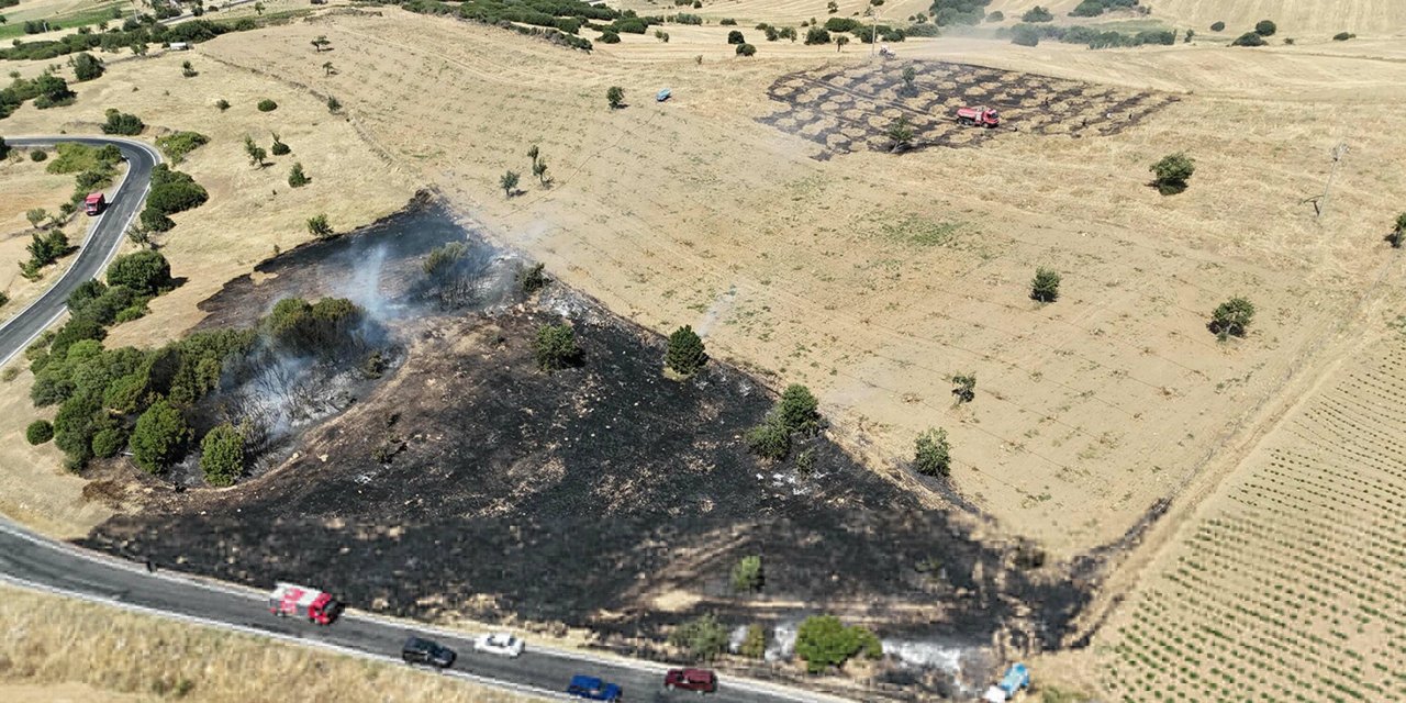 Kula'daki Yangında 5 Dönüm Alan Zarar Gördü