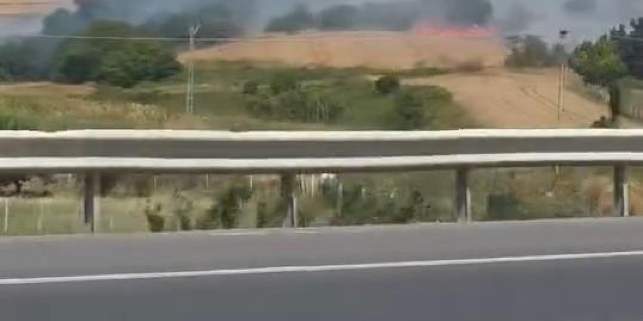 İstanbul- Büyükçekmecede Anız Yangın: Alevler Evlere Yaklaşıyor