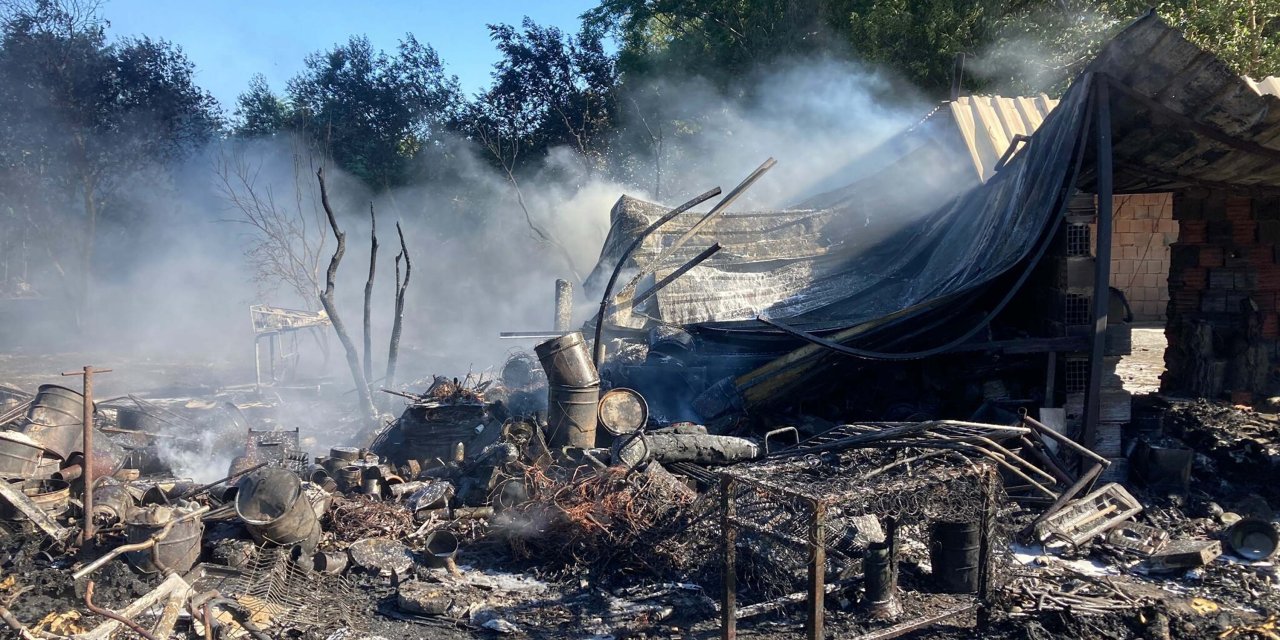 Bodrum'da Hurdalık Yangını Halı Yıkama Tesisine Sıçradı