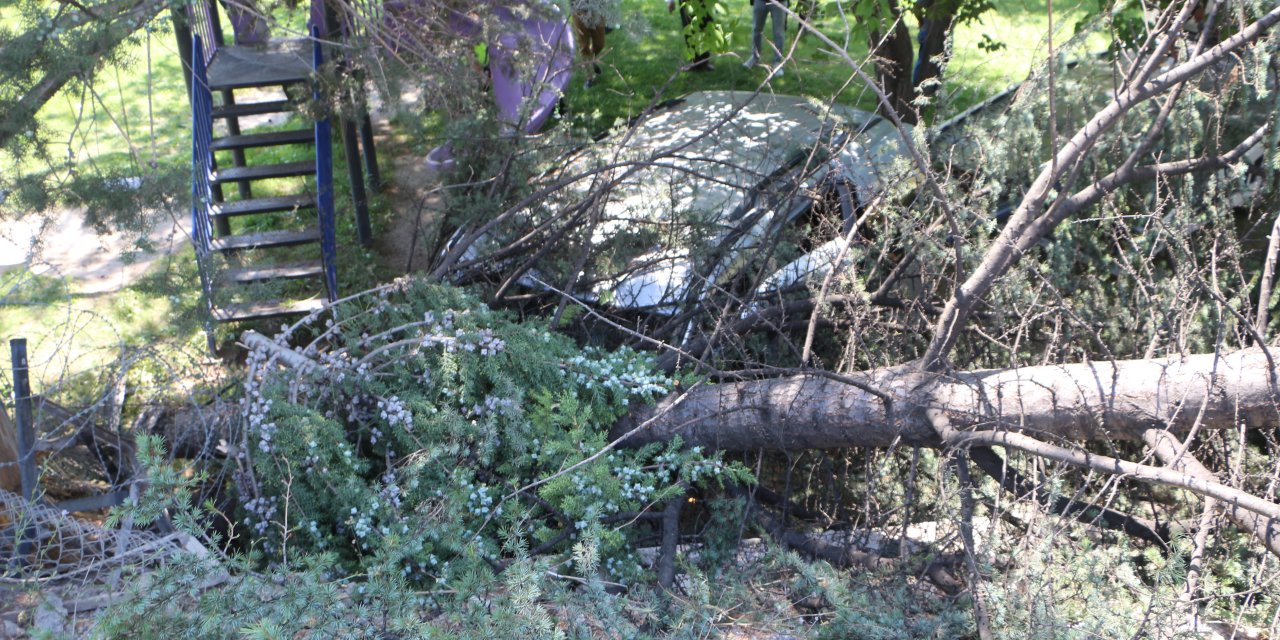 Emniyet Müdürlüğü'nün Bahçesine Uçan Hafif Ticari Aracın Sürücüsü Yaralandı