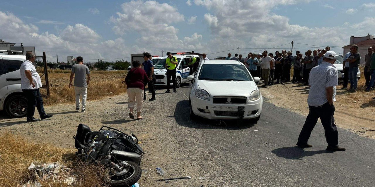 Otomobille Çarpışan Motosikletin Sürücüsü Ağır Yaralandı