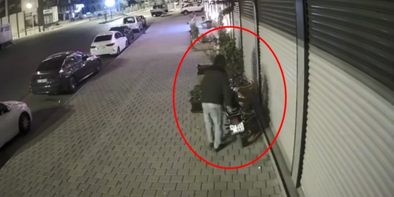 Mardin'de Motosiklet Hırsızlığı Kamerada