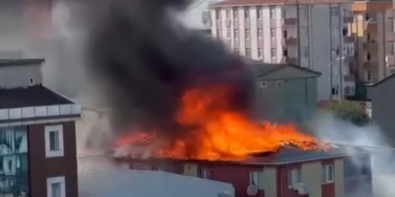 İstanbul-ataşehir'de Çatı Katında Çıkan Yangında Patlama Meydana Geldi