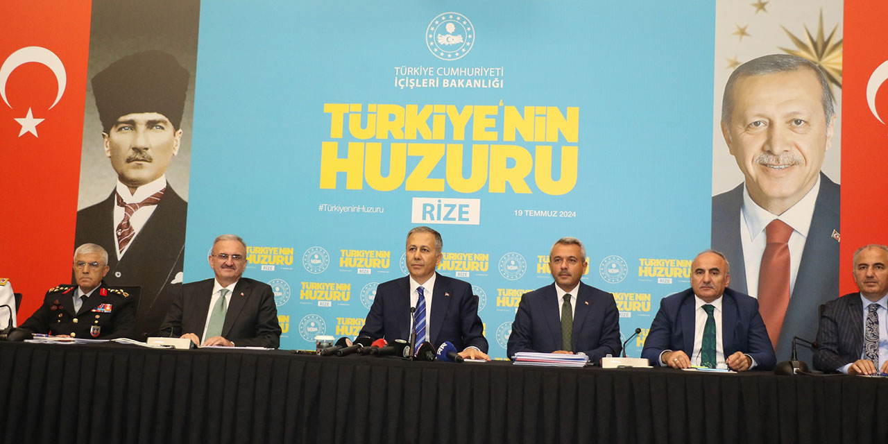 İçişleri Bakanı Yerlikaya, Rize'de güvenlik toplantısına katıldı
