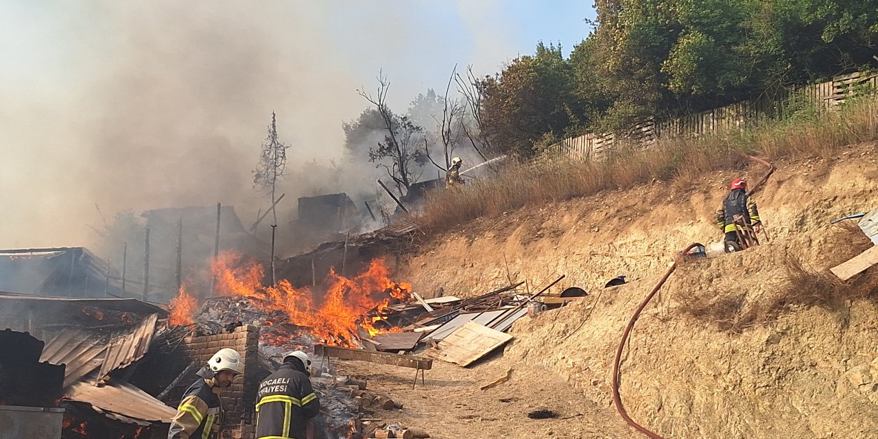 İzmit'te Ahır Yangını; 13 Hayvan Öldü