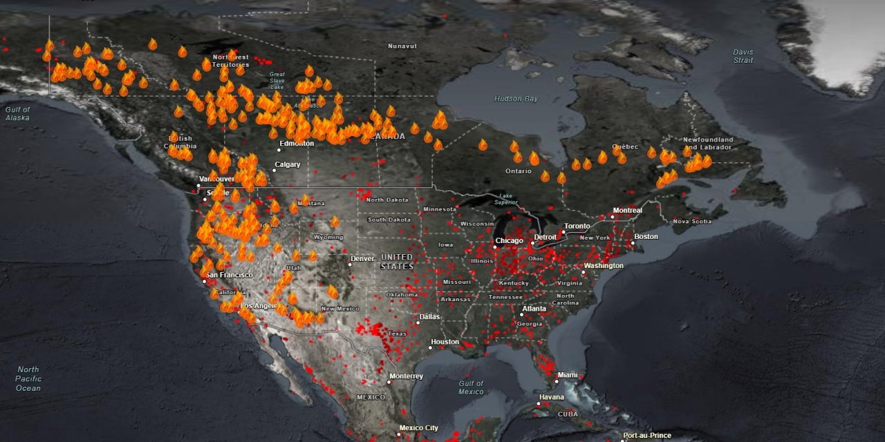 Kuzey Amerika Kıtasında Şiddetli Orman Yangınları