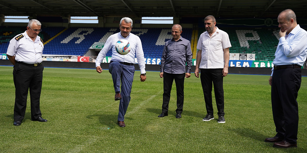 Rize'de İl Spor Güvenlik Kurulu Çaykur Didi Stadını inceledi