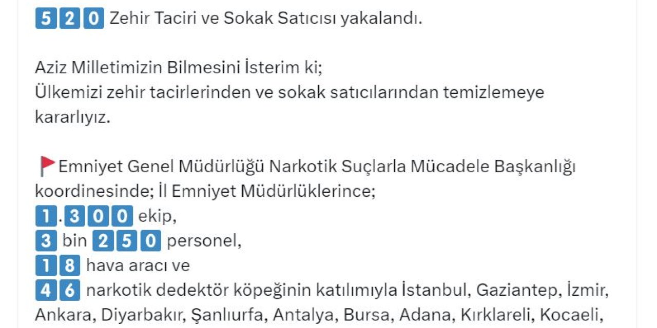 59 İlde 'Narkoçelik-32' Operasyonu: 520 Gözaltı