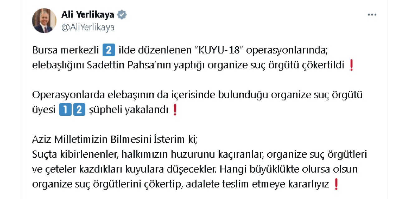 Bursa Merkezli 2 İle Organize Suç Örgütüne Operasyon: 12 Gözaltı