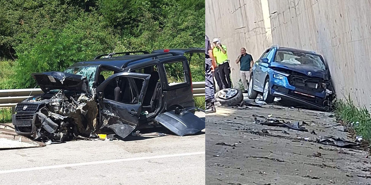 Giresun'da hafif ticari araç ile otomobil çarpıştı: 9 yaralı