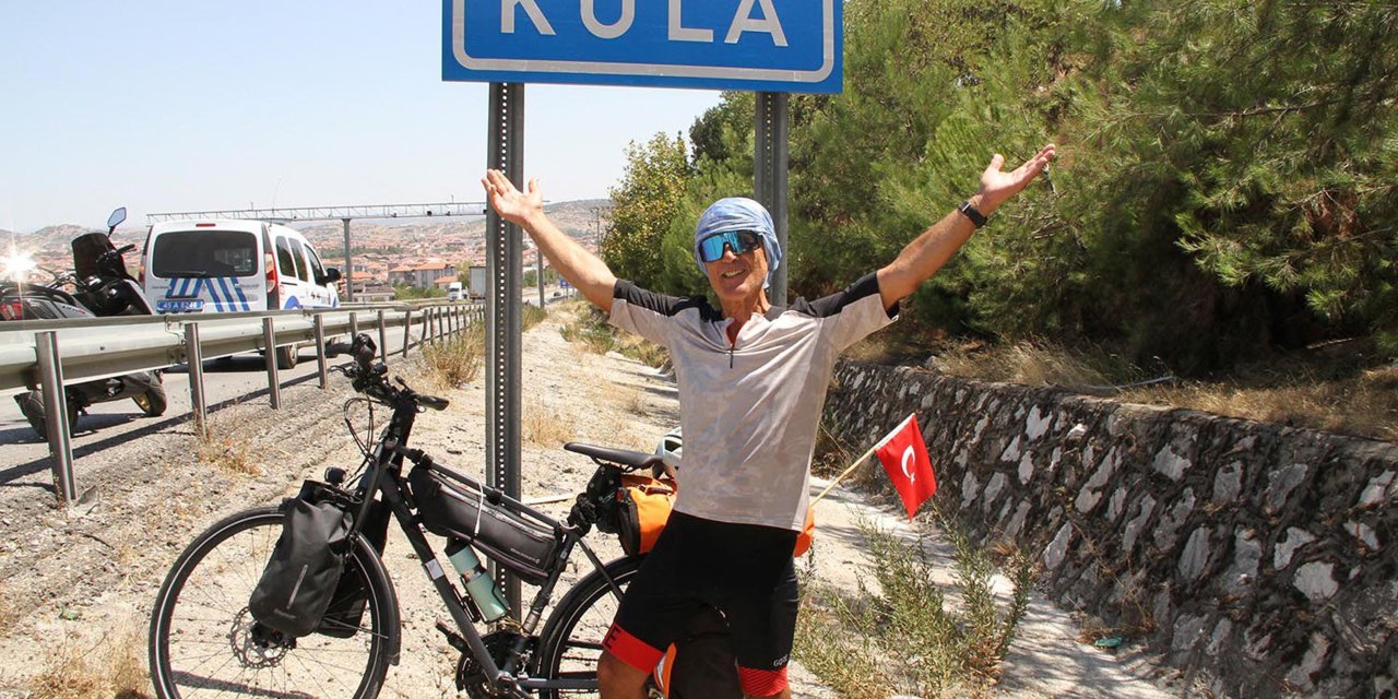 Hayali Olan Bisikletle Memleket Yolculuğu; 107'nci Günde Memleketi Kula'ya Ulaştı