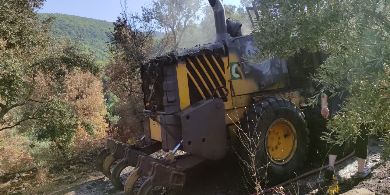 Seyir Halindeki İş Makinesi, Alev Alev Yandı