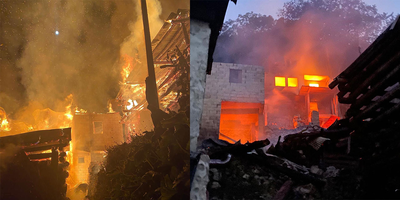 Artvin'de çıkan yangında 3 ev kullanılmaz hale geldi