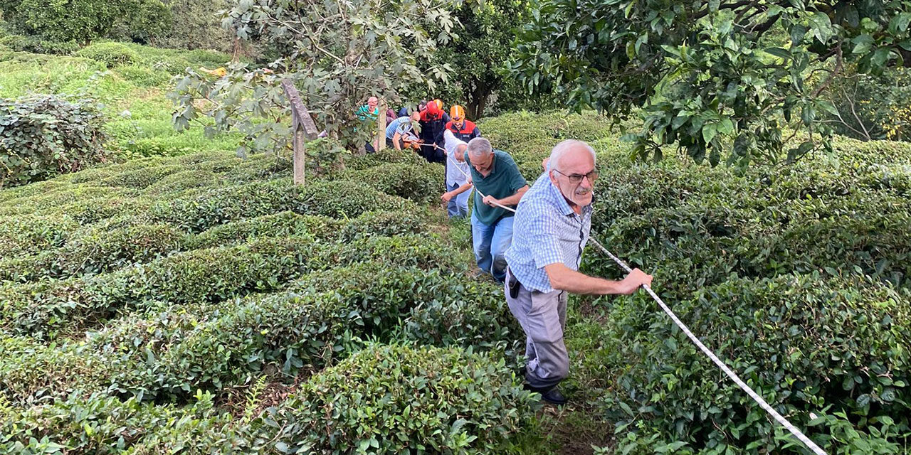 Rize'de teli kopan ilkel teleferikten çay bahçesine atlayan kadın yaralandı