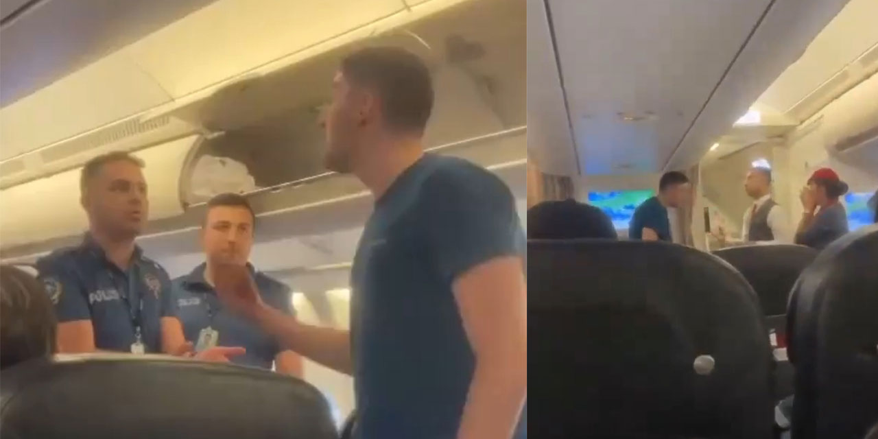 İlk önce kabin ekibine sonra polisle hakaret etti, uçaktan indirildi