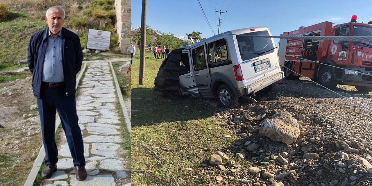 Samsun'da aydınlatma direğine çarpan hafif ticari aracın sürücüsü öldü