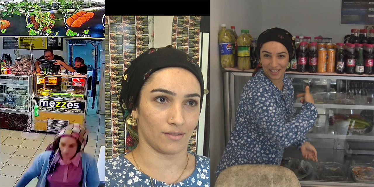 Yere düşen soda şişesi patlayarak kadının başına fırladı o anlar kamerada