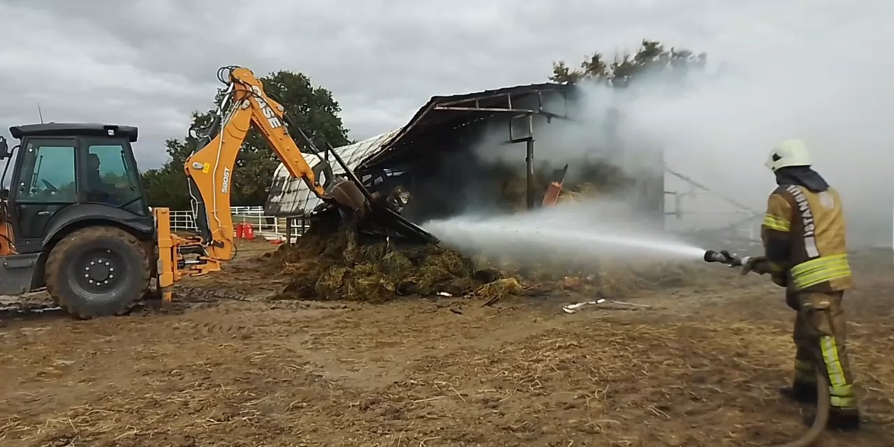 İstanbul- Silivri'de At Çiftliğinde Çıkan Yangın Söndürüldü
