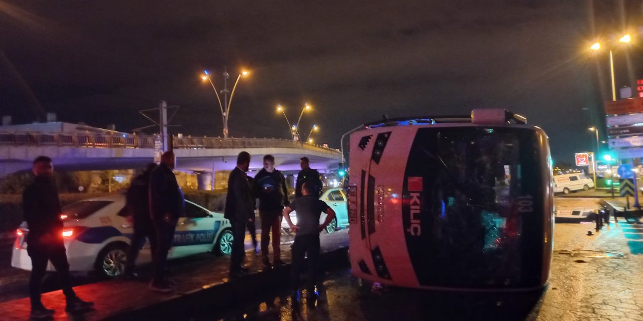 Kayseri’de İşçi Servisi Devrildi: 9 Yaralı