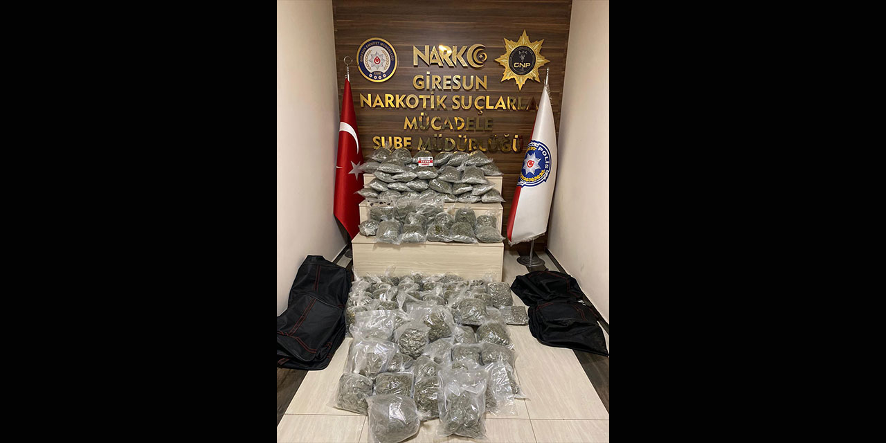 Giresun'da 55 kilo 789 gram sentetik uyuşturucu ele geçirildi