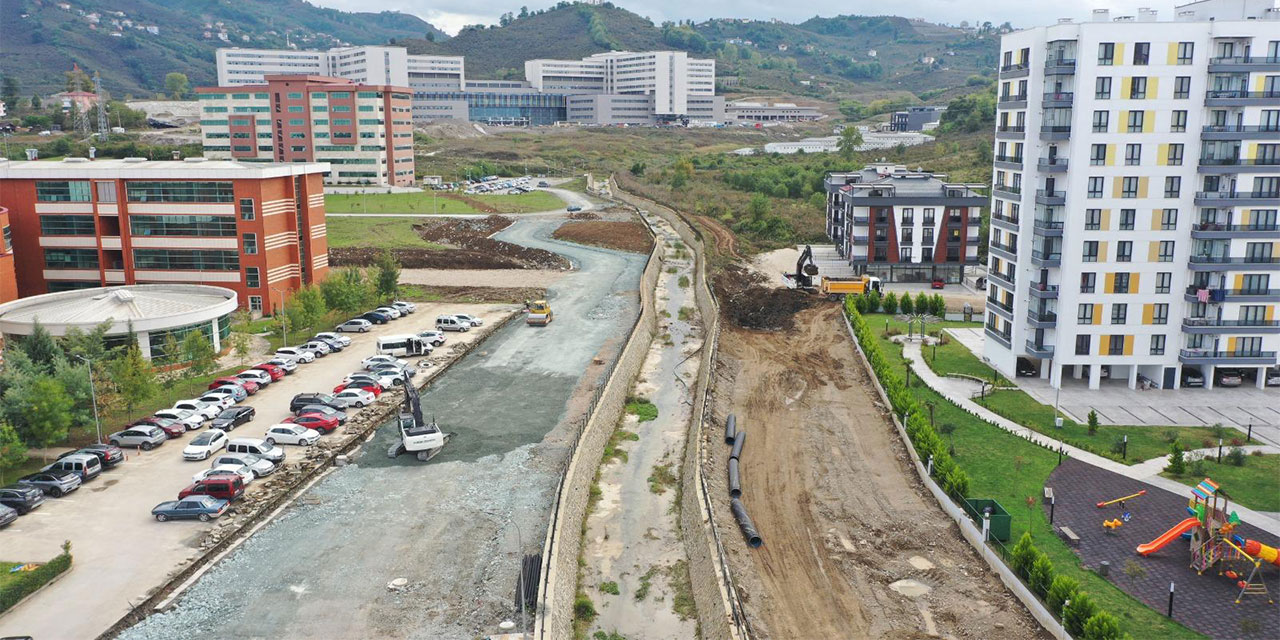 Ordu Şehir Hastanesi'nin yol güzergahlarında çalışma yapıldı