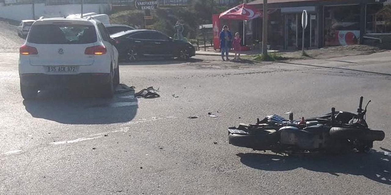 Samsun'da ciple çarpışan motosikletin sürücüsü komiser ağır yaralandı