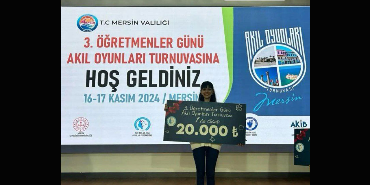 Mersin'de Düzenlenen 3. Öğretmenler Günü Akıl Oyunları Turnuvası'nda Rize'den Tuğba Turnator Birinci Oldu