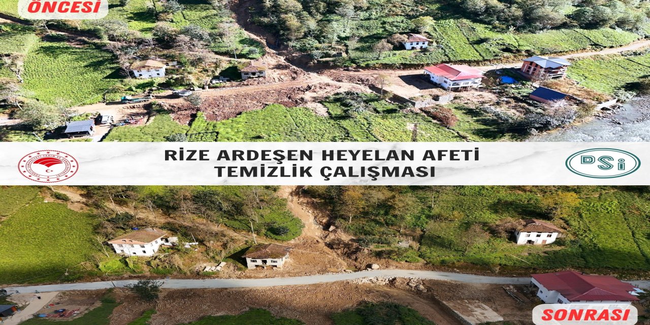 Rize'de heyelanın izleri silindi; bölge dronla görüntülendi