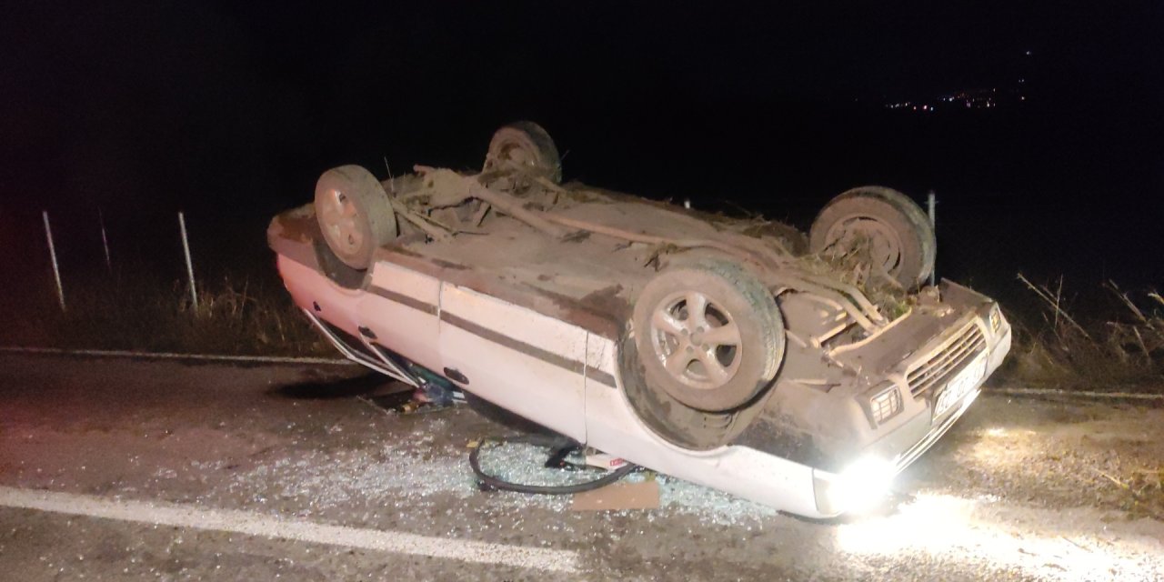 Bursa'da otomobil takla attı: 2 yaralı