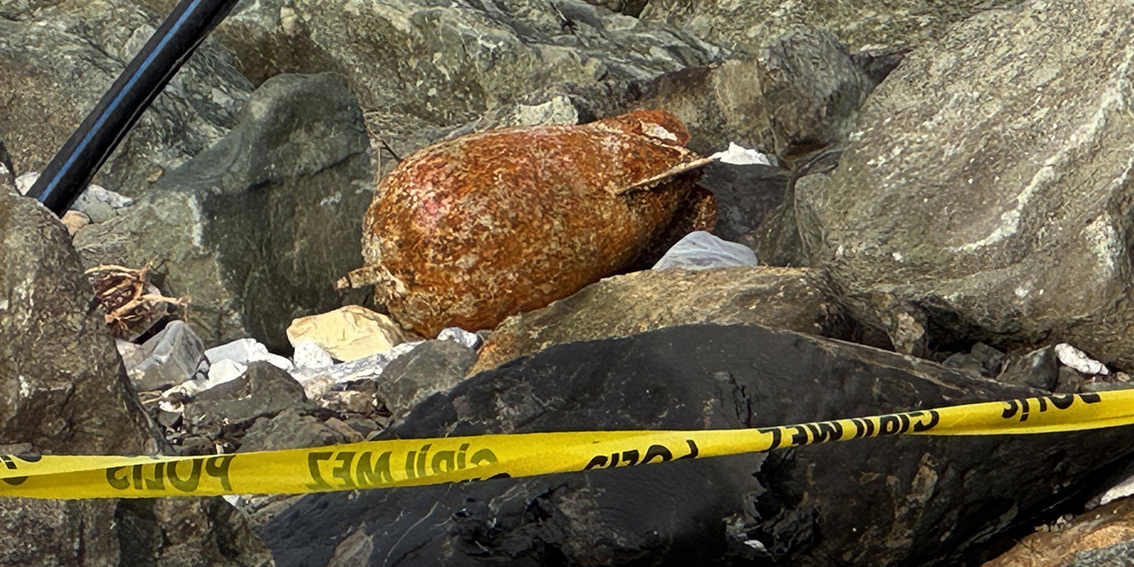 Rize'de patlamamış 'su altı bombası' kıyıya vurdu