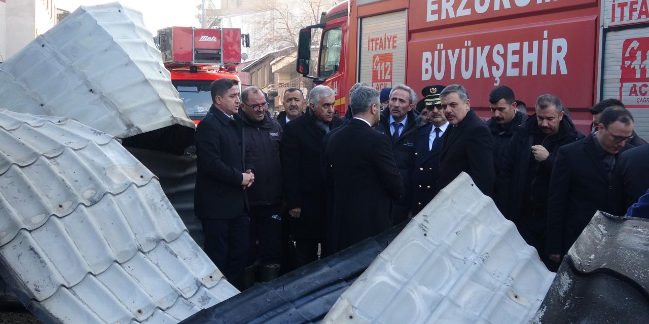 Erzurum'da tarihi Taşambarlar'da yangın