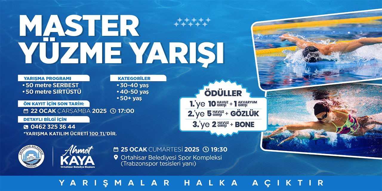 Ortahisar Belediyesi ‘Master Yüzme Yarışı’ düzenliyor