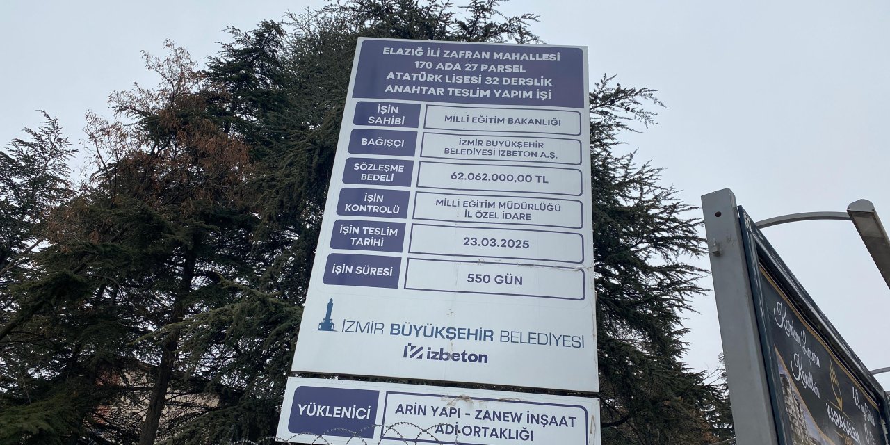 İzmir Büyükşehir Belediyesi'nin Elazığ'a Yaptıracağı Okul, Yarım Kaldı; Yüklenici Firma Ve Belediyeden Açıklama